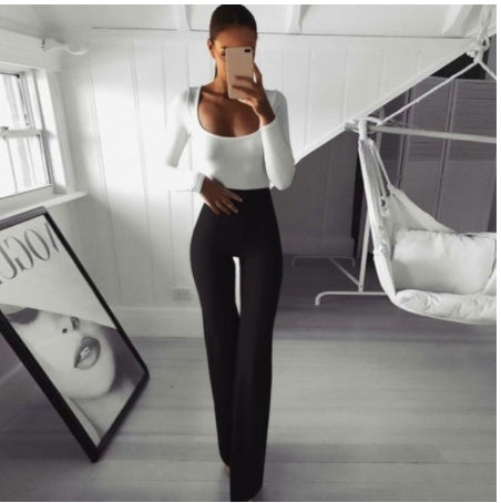 Slim-fit big flared yoga pants